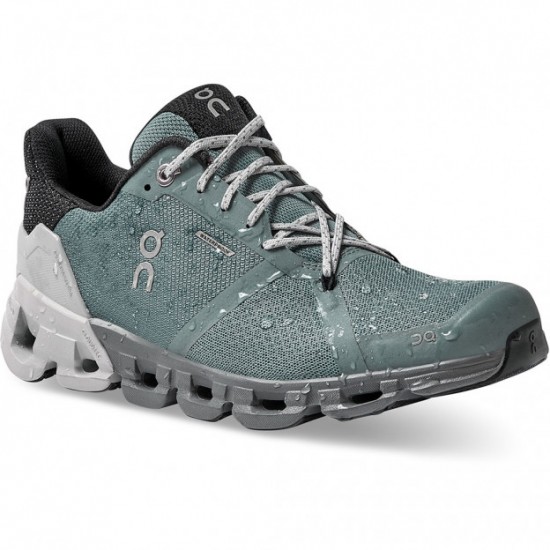 On Cloudflyer Waterproof Running Shoes Sea/Glacier Women