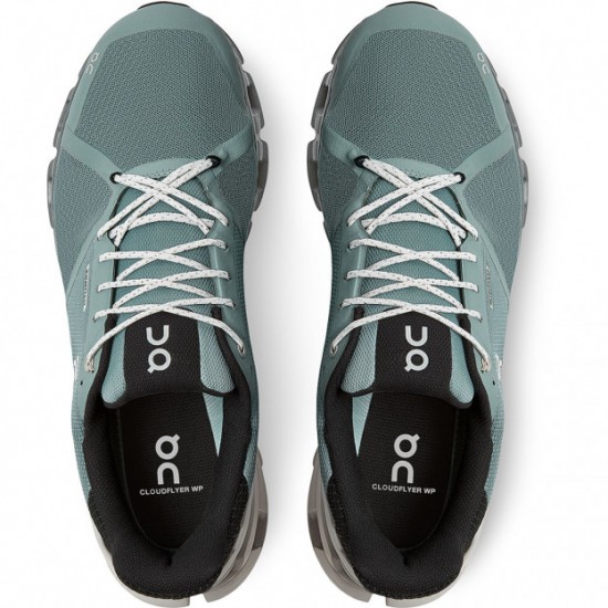 On Cloudflyer Waterproof Running Shoes Sea/Glacier Men
