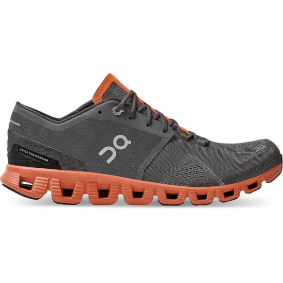 On Cloud X Running Shoes Rust/Rock Men