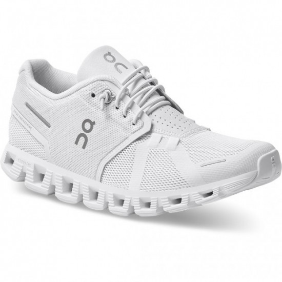 On Cloud 5 Running Shoes All White Women