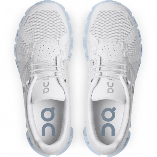 On Cloud 5 Running Shoes White/Chambray Women