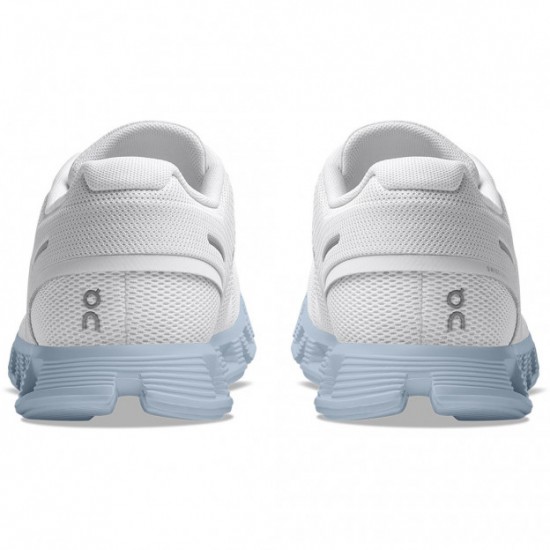 On Cloud 5 Running Shoes White/Chambray Women