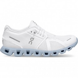 On Cloud 5 Running Shoes White/Chambray Women