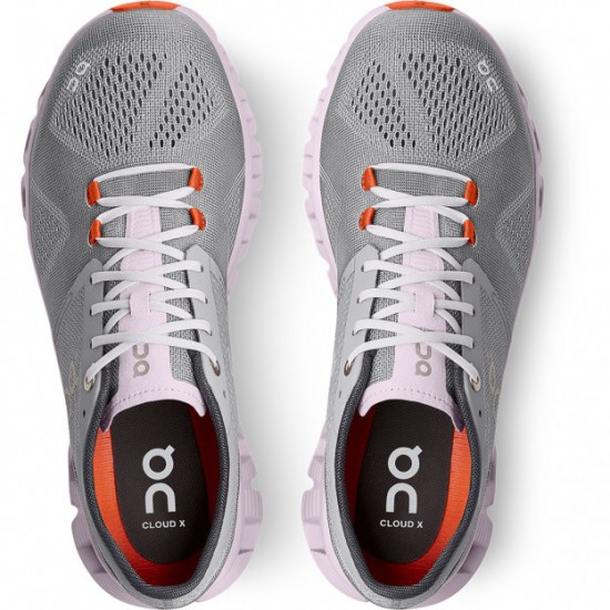 On Cloud X Running Shoes Alloy/Lily Women