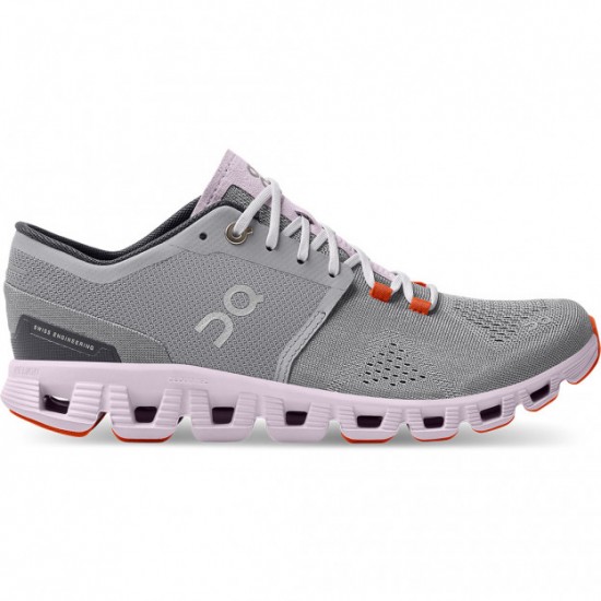 On Cloud X Running Shoes Alloy/Lily Women