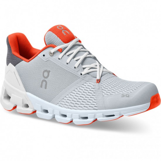 On Cloudflyer Running Shoes Glacier/Flame Men