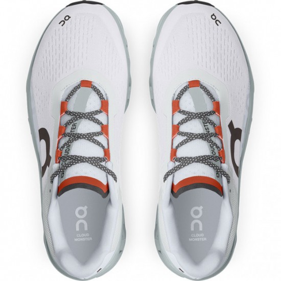 On Cloudmonster Running Shoes Frost/Surf Men