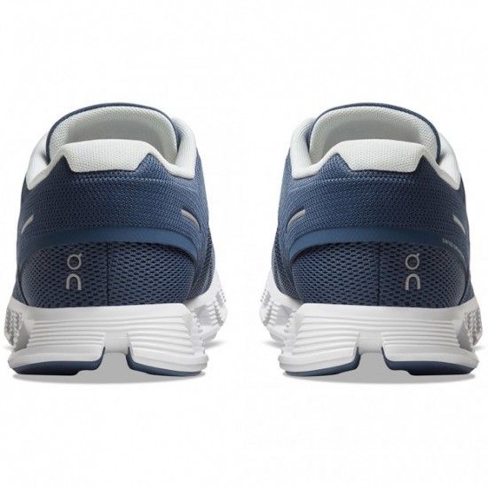 On Cloud 5 Running Shoes Denim/White Women