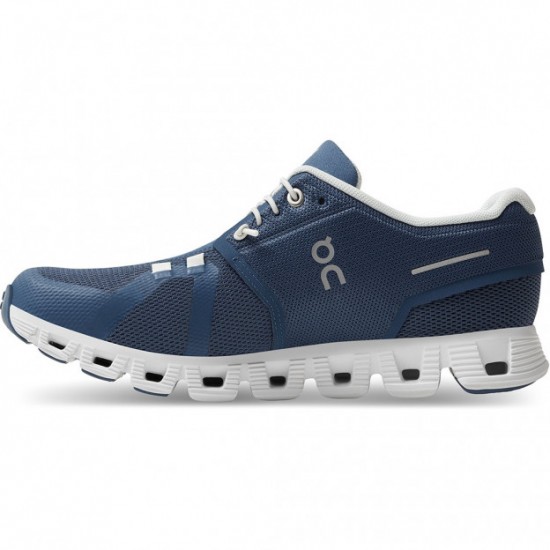 On Cloud 5 Running Shoes Denim/White Women