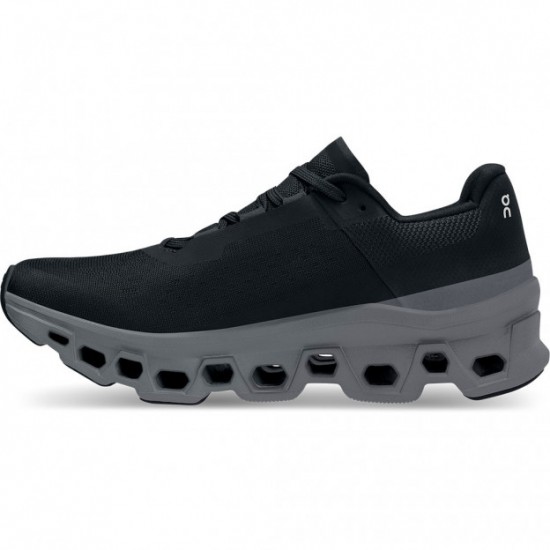 On Cloudmonster Running Shoes Black/Magnet Women